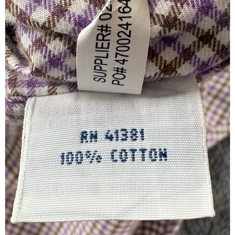 Polo Ralph Lauren Purple Brown White Plaid Button Down Flannel Shirt Men's XXL - Picture 10 of 13